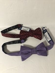 Lot of 2 Stafford Bowtie Tie One Size 