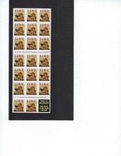 US 1996 SC# 3030a BC115 32c LOVE CHERUB RAPHAEL UNFOLDED BOOKLET PANE OF 20 MNH