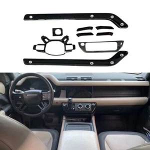 Gloss Black Car Interior Kit Cover Trim For Land Rover Defender 2020-2024 - Picture 1 of 8