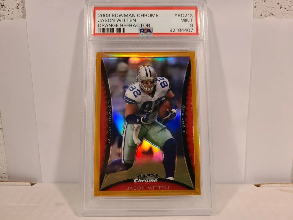 2008 BOWMAN CHROME JASON WITTEN ORANGE REFRACTOR #/25 PSA 9 POP 1 COWBOYS RARE - Image 1 of 1