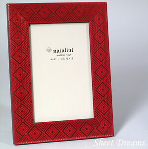 Natalini Red Gold Hand Made in Italy Wood Marquetry Photo Picture Frame 4x6 New