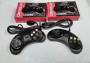 2 x Old Skool 6 Button Controllers Compatible with SEGA Genesis 1 / 2 / 3 - Picture 1 of 1