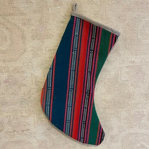 Kilim Weihnachtsstrumpf bestickt Weihnachtsstrumpf Vintage Weihnachtsdekor - Bild 1 von 3