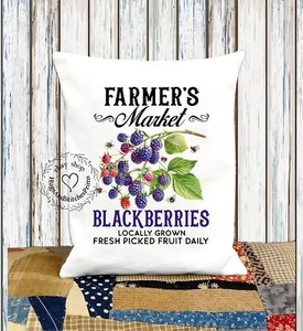 Almohada de tela decorativa Farmers Market Blackberries #1288 - Imagen 1 de 6
