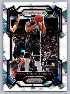 Karl Anthony Towns Cracked Ice Prizm Timberwolves 023-24 Panini Prizm Basketball - Picture 1 of 2