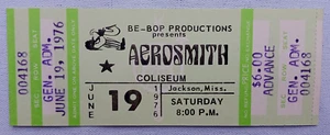 AEROSMITH 1976 Rocks Tour Complete "Advance" Box Office Unused Concert Ticket - Picture 1 of 4