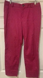 Banana Republic Sz 8 Womens Texture Pink Camden Pants w/Pockets & Belt Loops EUC - Picture 1 of 7