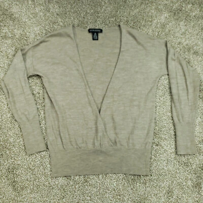 Suéter cruzado Banana Republic para mujer bronceado medio acanalado cintura envolvente USO SUAVE Foto 1 de 4