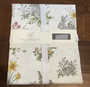 The Farmhouse Rachel Ashwell Easter Bunny Floral Tablecloth 60”x 120” New - Picture 1 of 3