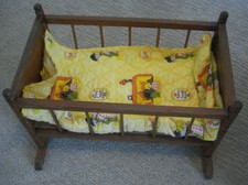antique wooden doll cradle