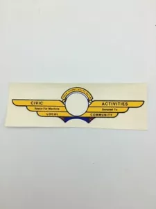 Original Civic Club Transfer Decal Ford Gum Gumball Vending Machine Glass Globe - Picture 1 of 2