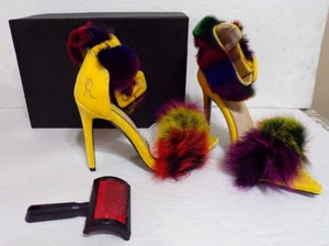 #2, GSUWOO So Real Colorful Fuzzy High Heeled Women's Size 7 Shoes NIB - Picture 1 of 5
