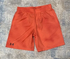 Under Armour Boys Woven Printed Shorts Youth Large Orange Stripes 1377263 NEW - Picture 1 of 4