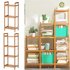 3/4/5 Tier Wooden Storage Rack Shelving Shelf Unit Stand Home KitchenBathroom UK - Picture 1 of 13