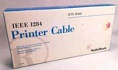 NEW 12 Feet  IEEE-1284 MALE to MALE Parallel Cable  - Image 1 of 4