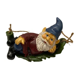 GNOME 7 1/2" IN A HAMMOCK HANGING GARDEN PATIO DECOR- -MOMENTUM BRAND - Imagen 1 de 6