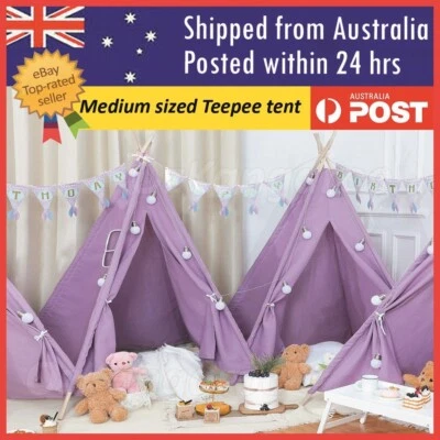 Teepee Tent for Kids, Play Tent for Children Boys Girls Indoor Outdoor Purple AU - image 1 of 4