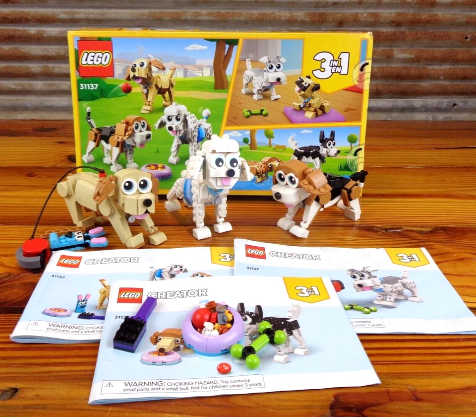 LEGO Creator 3 en 1 Adorable Perros Construcción Juguete Set 31137 (P167) ¡Usado en Excelente Condición! Foto 1 de 4