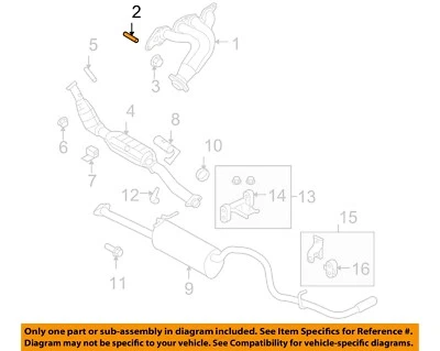 Colector de escape Ford OEM-MNFD con perno convertidor W704474S437 Foto 1 de 2