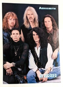 AEROSMITH / STEVEN TYLER / REVISTA DE BANDA PÁGINA COMPLETA PINUP RECORTE DE PÓSTER (2) - Imagen 1 de 1