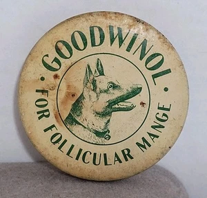 Vintage Goodwinol For Follicular Mange Veterinary Medicine Tin Shepherd Dog - Picture 1 of 10