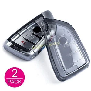 2x Transparent Black Key Cover Case For 2021+ BMW 2 3 4 5 Series X1 X3 X5 M3 M5 - Picture 1 of 9