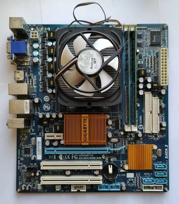 Gigabyte GA-MA74GM-S2H Mobo with Athlon 64 X2 5000+ CPU and 4GB RAM- Test OK! - Image 1 of 4