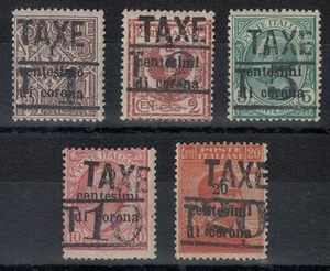 TRENTINO (BZ3) 1918-19 Trento e Trieste (TAXE + T con cifra) 5v MNH** © - Foto 1 di 2