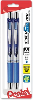 Pentel EnerGel Deluxe RTX Retractable Liquid Gel Pen, 0.7mm Metal Tip, Blue Ink