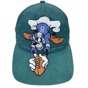 Vintage Disney Hat Cap SnapBack Goofy Football Big Logo Faded Green 90s Y2K - Picture 1 of 11