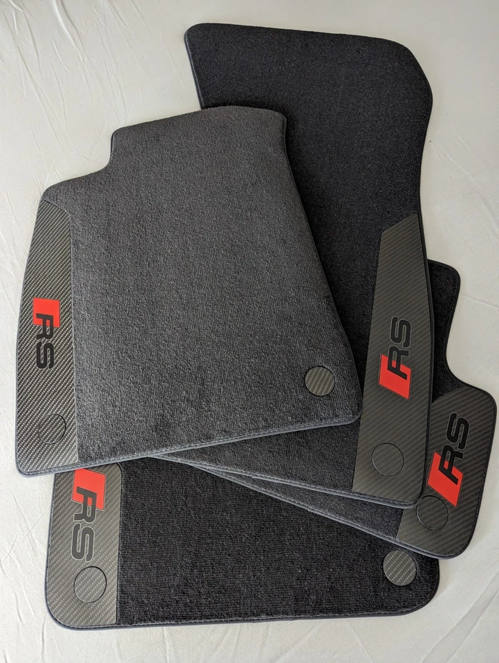 Alfombrillas terciopelo carbono negro Audi A5 RS5 Sportback F5A 2018-2025 Foto 1 de 4