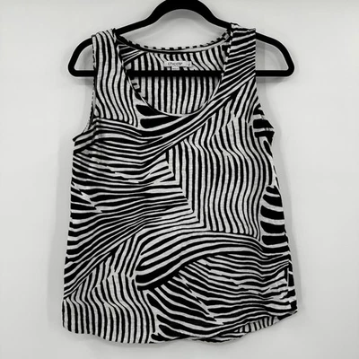 Chicos Tank Top Black White Abstract Zebra Print Sleeveless Top Womens Size M - Image 1 of 4