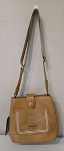 Bolso Bandolera Wrangler Bolso de Mano Correa Ajustable Cuero Marrón Cierre de Cremallera  - Imagen 1 de 13