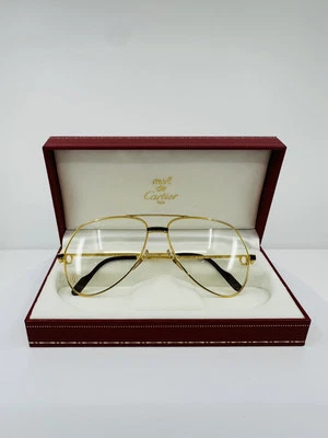 New Vintage Cartier Vendome Laque Bordeaux Medium Aviator Eyeglasses GP 59-14mm - Image 1 of 4