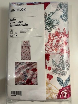Ikea LUNDSLOK Twin Duvet cover and pillowcase multicolor floral 004.957.08 - Image 1 of 2