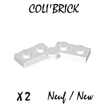 Lego 2429c01 - 2x Charnières / Hinge Plate 1x4 swivel top - Blanc White - NEW