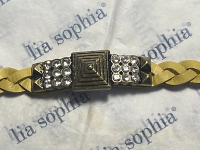 Pulsera de Limón "NUEVA EN CAJA" Lia Sophia "CONFIANZA" Cuero y Cristal Corte con Cierre de Seguridad Foto 1 de 4