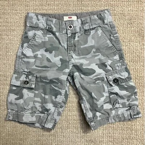 Levis Cargo Shorts Camo Print Pockets Adjustable Waist Kids Size 5 - Picture 1 of 4