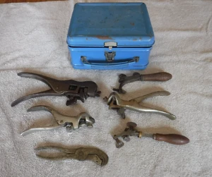 6 Vintage hand saw tooth set tools, Stillman, Bergman and no names - Picture 1 of 11