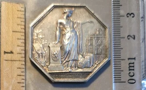 Rare 1840 Assurance Incendie Feu du Nord France Silver Argent Jeton Medal #14 - Picture 1 of 2