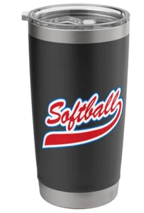 Softball Stainless Steel Insulated Tumbler 20oz - Picture 1 of 4