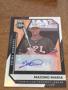 2021 Panini Elite Extra Edition Prime Numbers 18/62 Maximo Maria #185 Autograph