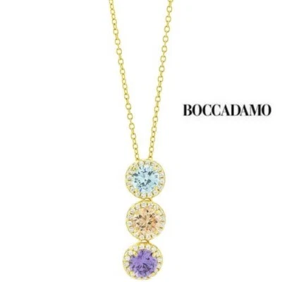 BOCCADAMO   GR855DM    girocollo con pietre miste     argento 925mm laminato - Immagine 1 di 3