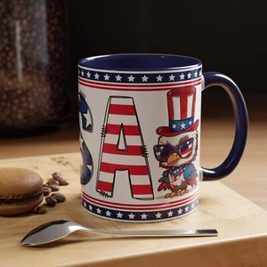 Patriotic USA Coffee Mug, Americana Gift, 4th of July Decor, Independence Day, - Picture 1 of 11