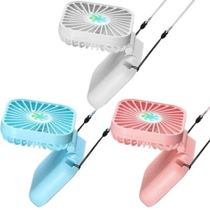 Hortsun 3-Pack Necklace Fan Portable USB Rechargeable Mini Hands-Free Cooling - Picture 1 of 6