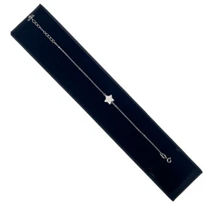 bracciale argento anallergico 925 catena stella zircone regalo donna - Foto 1 di 4