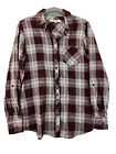 Foxcroft Womens Size 8 Red Plaid Roll Tab Long Sleeve Button Up Shirt 