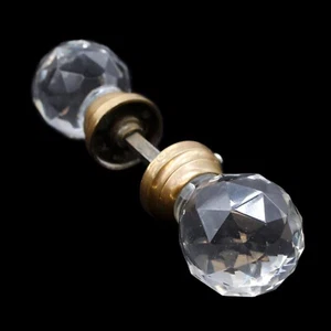 Antique Pair of Cut Collectors Glass Faceted Doorknobs - Picture 1 of 6