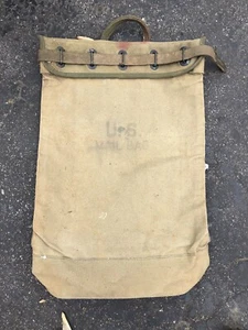 Stati Uniti vintage Borsa posta nazionale treno tela con chiusura cintura WW2? lucchetto full size - Foto 1 di 11