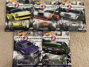 Hot Wheels Japan Historic 2 Datsun Nissan Mazda Set of 5 JDM Drift Fast Furious - Picture 1 of 6